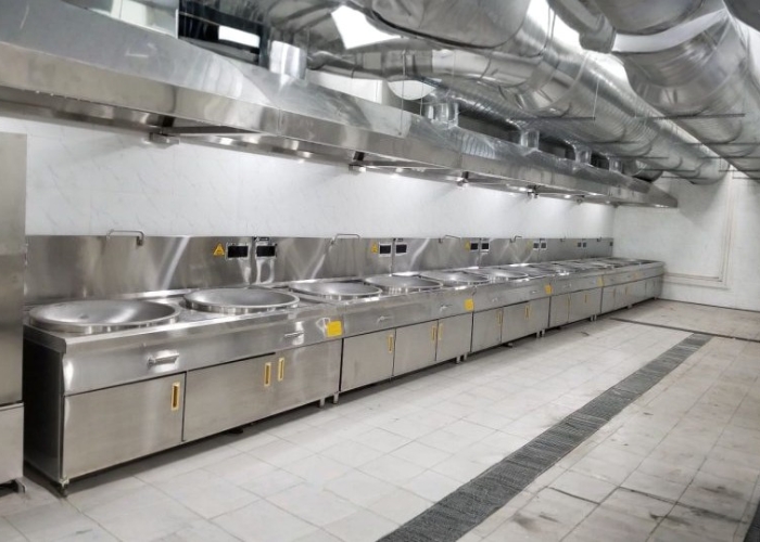 Bếp công nghiệp nhà máy thiết kế theo dây chuyền