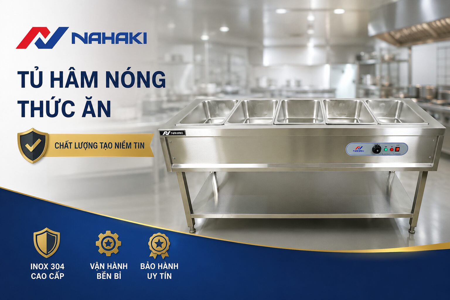Tủ hâm nóng thức ăn 6 khay công nghiệp giá xưởng