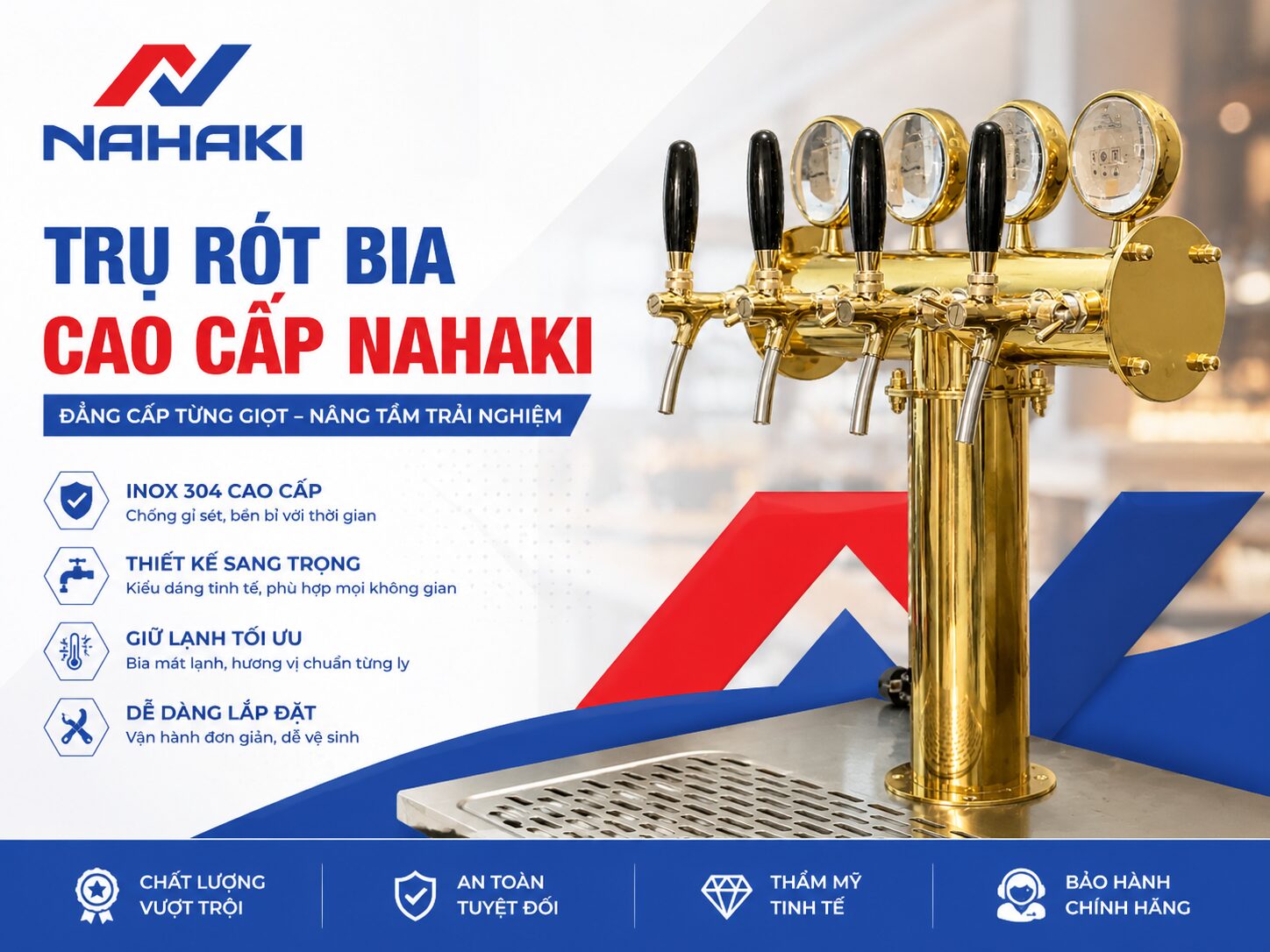 Trụ bia tươi inox cao cấp