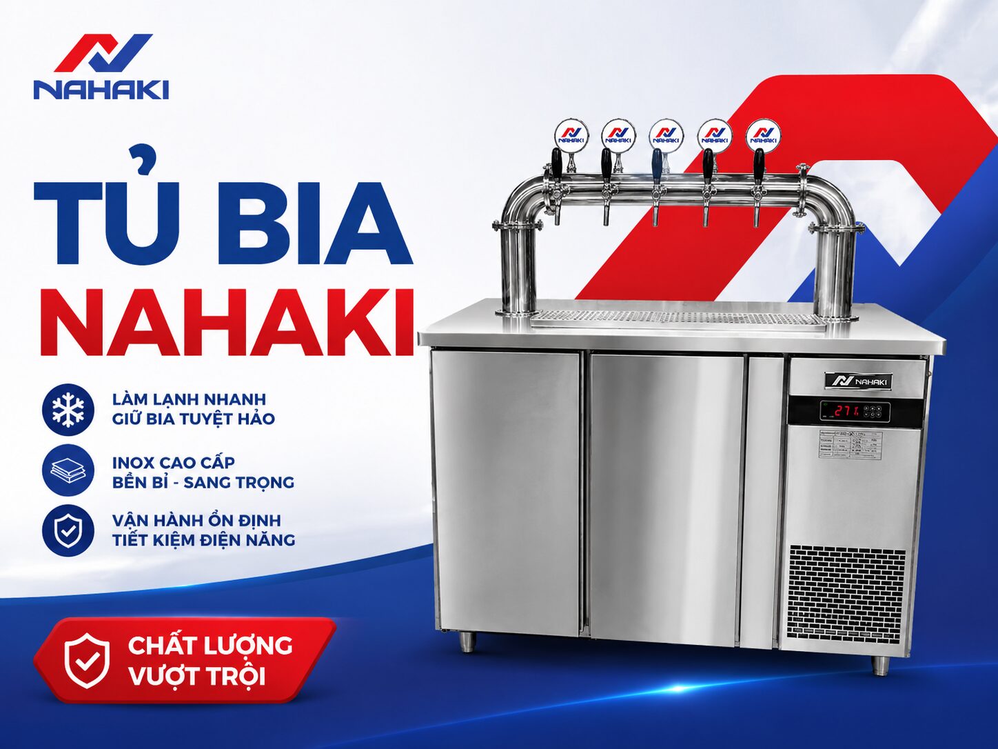 Tủ rót bia 6 vòi chuyên nghiệp
