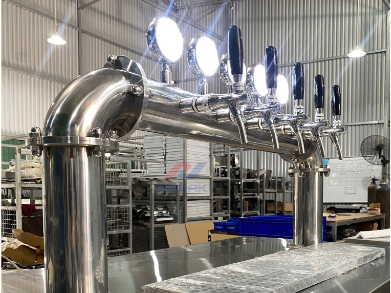 Hệ thống rót bia tươi nhiều vòi cho quán bar