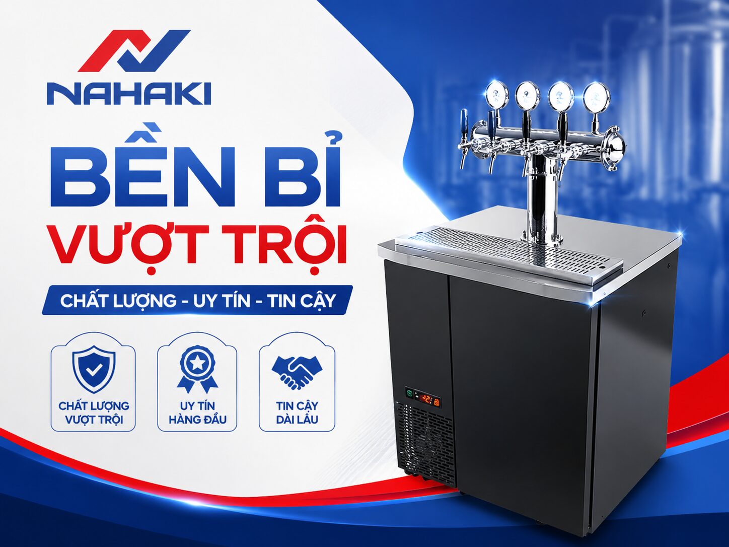 Tủ rót bia 4 vòi cho quán bar