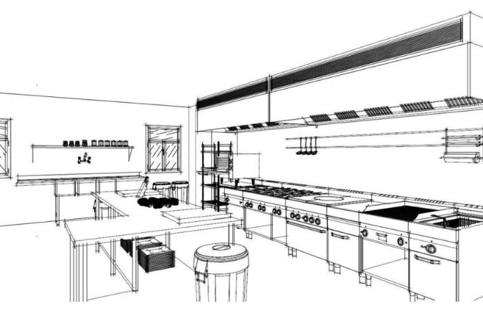 mẫu thiết kế bếp nhà hàng
